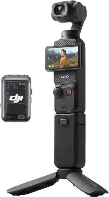 DJI Osmo Pocket 3 Creator Combo, 1'' CMOS, 4K Resolution/120fps Vlog Camera, 3-Axis Stabilization, Face/Object Tracking, Mic Included for Clear Sound, Digital Camera for YouTube