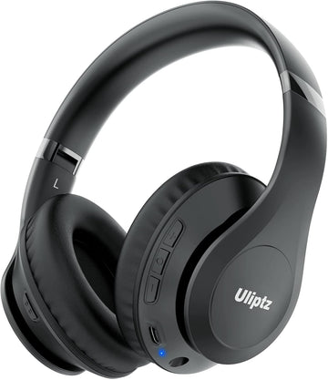 Uliptz Wireless Bluetooth Headphones, 65H Playtime, 6 EQ Sound Modes, HiFi Stereo Over Ear Headphones with Microphone, Foldable Lightweight Bluetooth 6.0 Headset for Travel/Office/Cellphone/PC