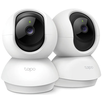 Tapo 2K Indoor Pan/Tilt Wired Security Camera - Works as a Baby Monitor & Pet Camera, Motion Detection, 2-Way Audio, Siren, Night Vision, No-Subscription Local Storage or Optional Cloud, C211 (2-Pack)