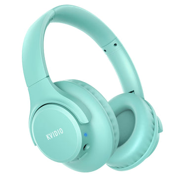 KVIDIO Bluetooth Headphones Over Ear, 65 Hours Playtime Wireless Headphones with Microphone, Foldable Lightweight Headset with Deep Bass, HiFi Stereo Sound Low Latency for Travel Work Cellphone