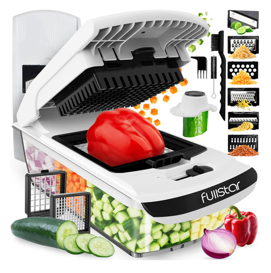 Fullstar The Original Pro Chopper - Vegetable Chopper and Spiralizer, Food Chopper with Container, Fruit Slicer, Kitchen Gadgets & Gifts, Home Essentials (4 in 1, White)