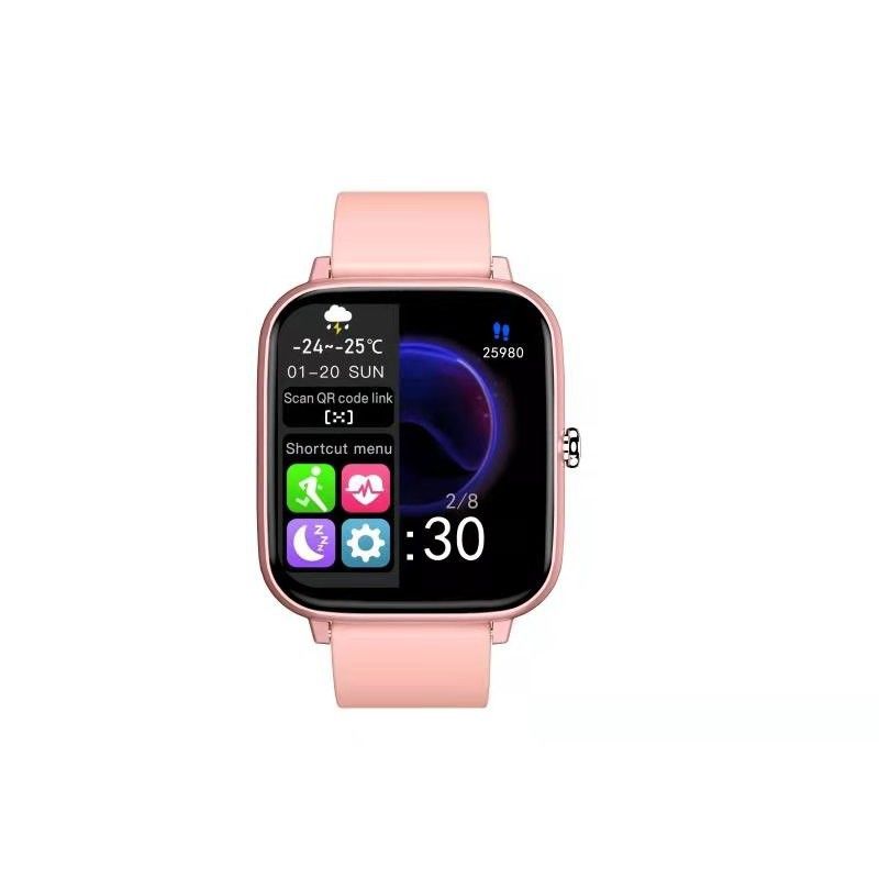 Smartwatch with a pink band 