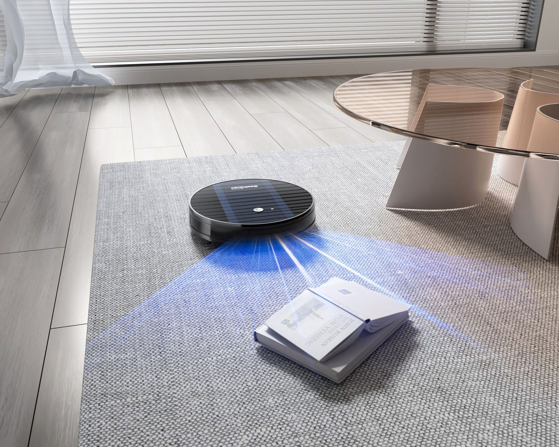Robotic vacuum cleaner detect a book
