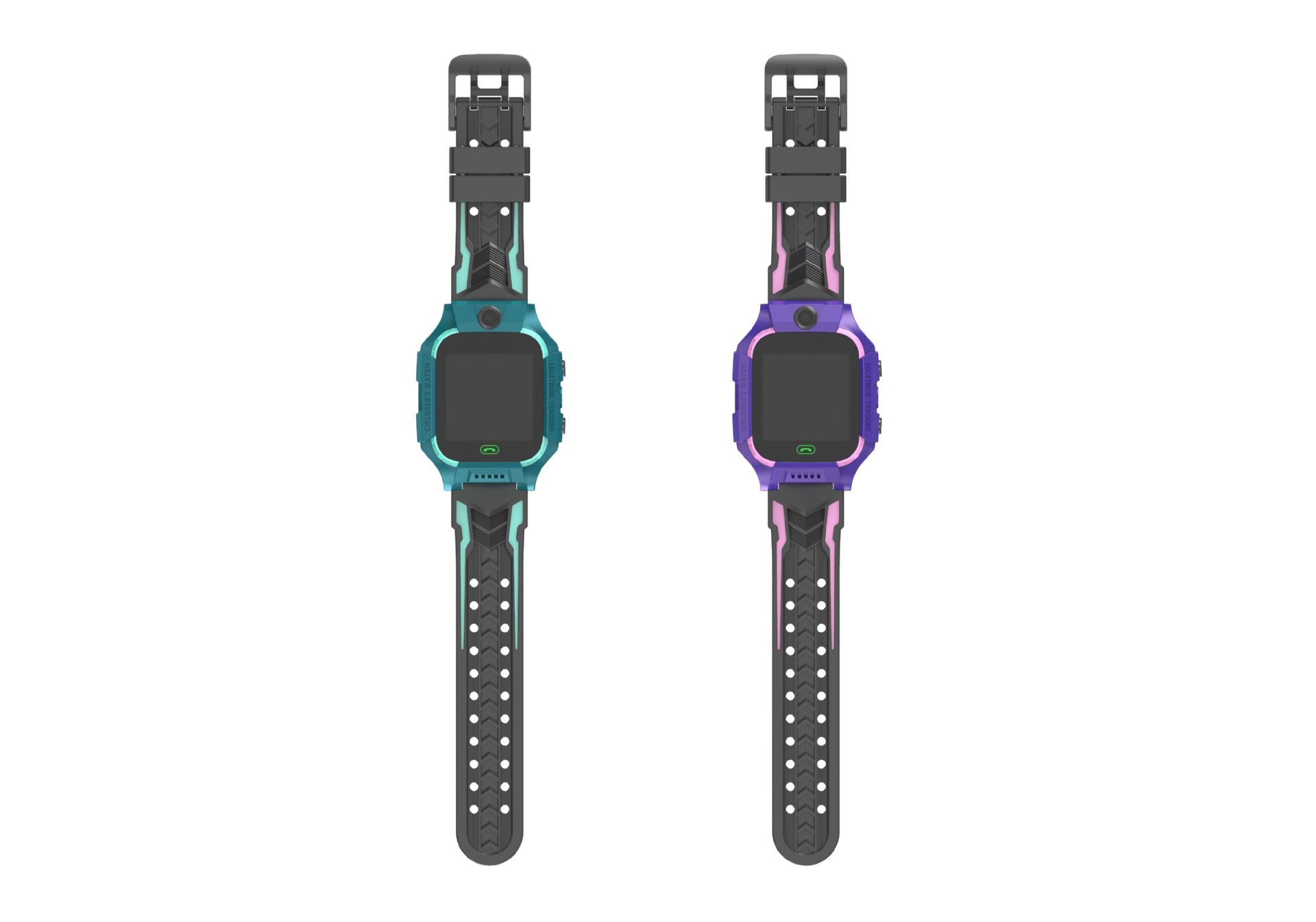 Two smartwatches with colorful bands 