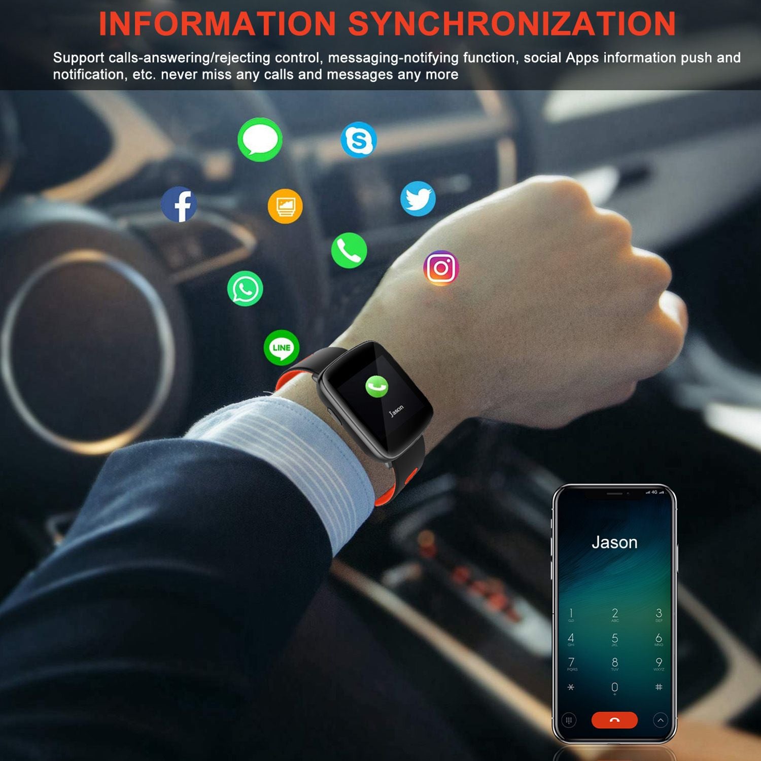 digital smart watch with calling feature