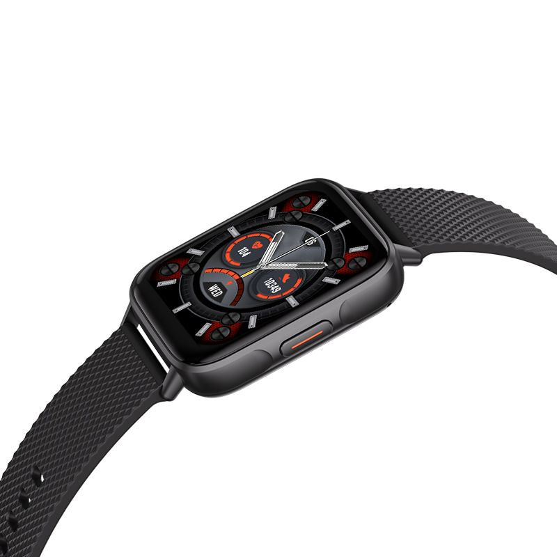 Smartwatch with a black mesh band 