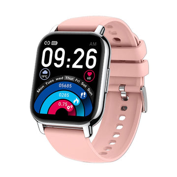 Smartwatch with a pink strap 