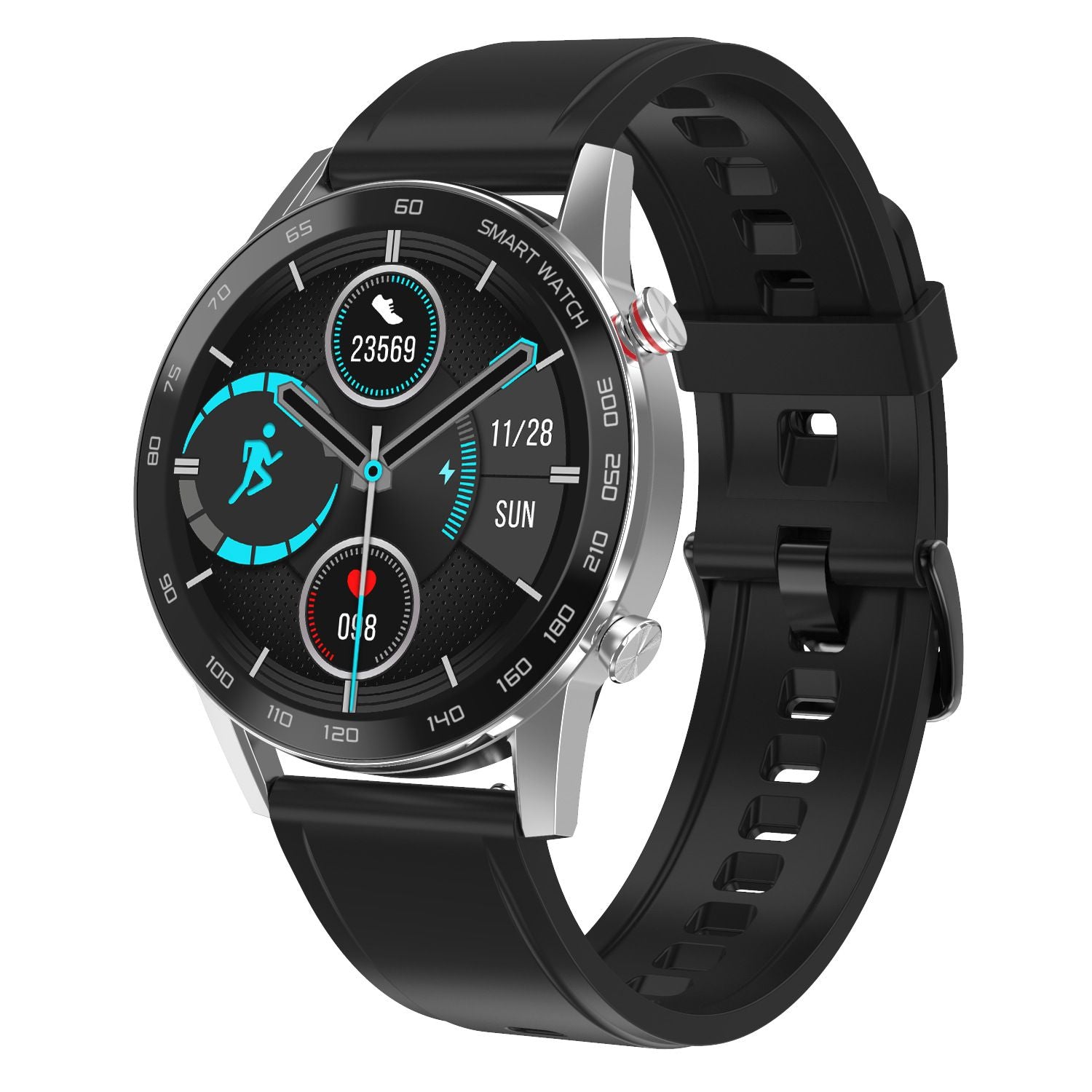Hybrid Smartwatch with black band