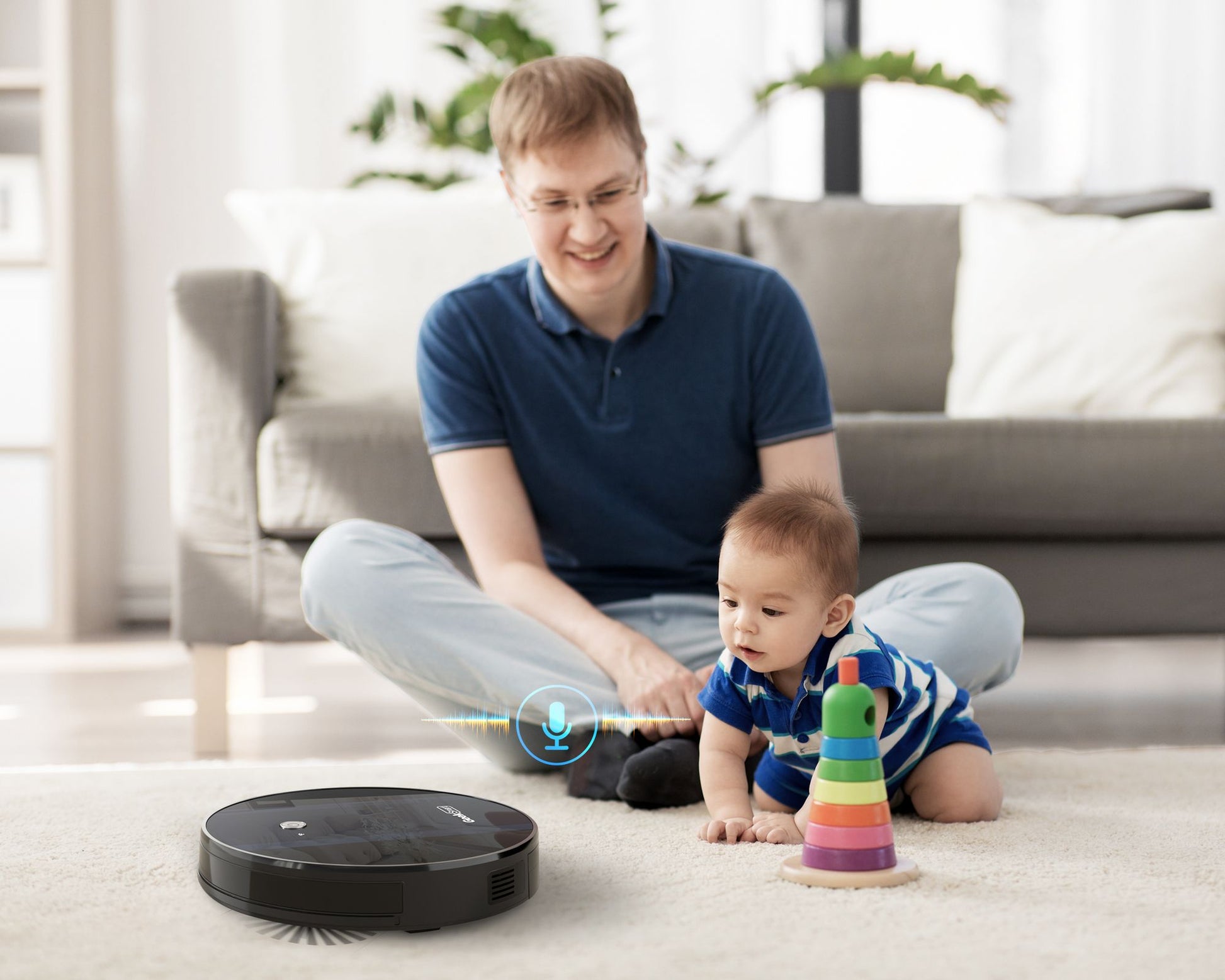 robot vacuum cleaner with noise sensor
