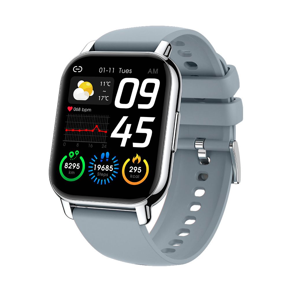 Smartwatch with a gray strap 