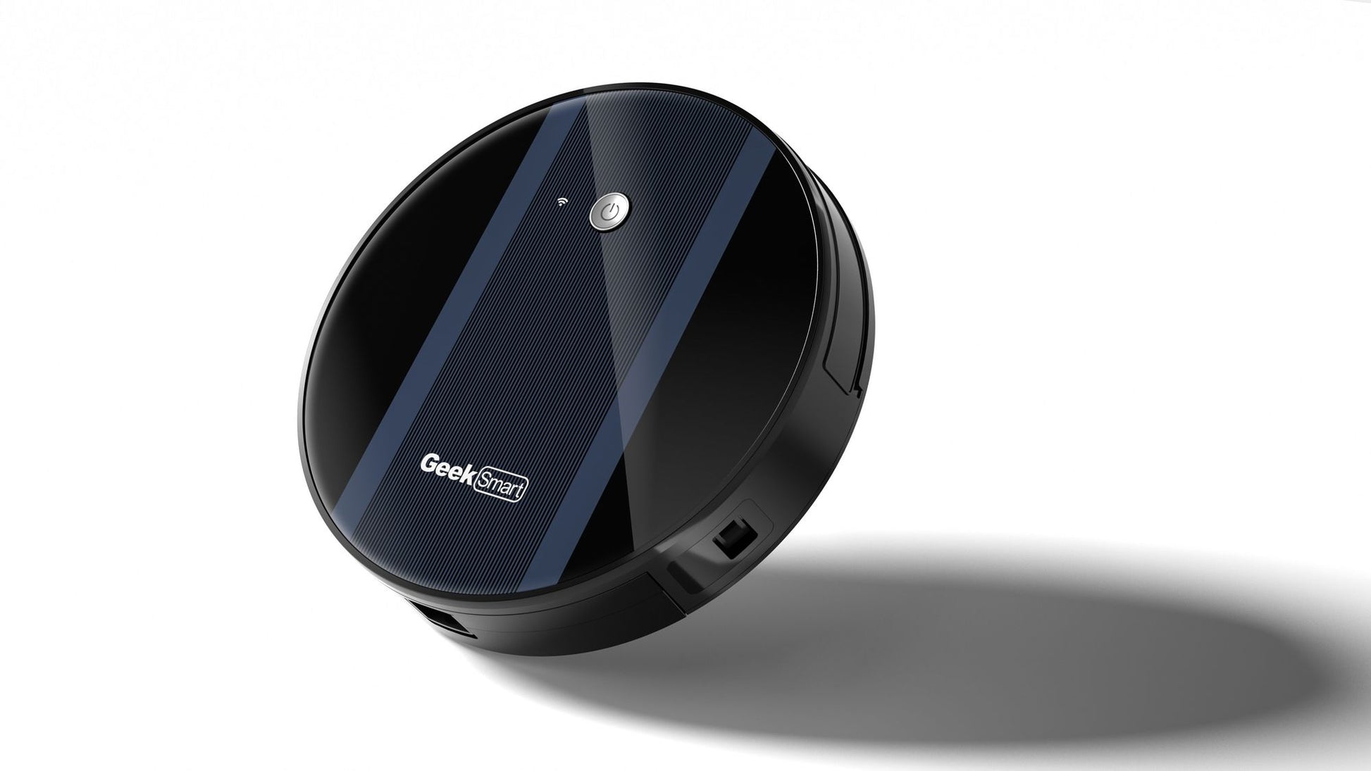 Black and blue robot vacuum cleaner 