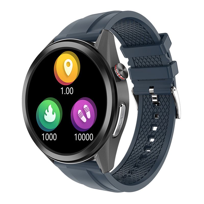 Smartwatch with a blue strap 