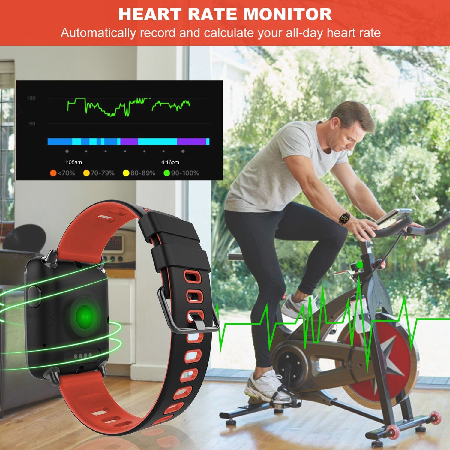 smart watch with heart rate monitor