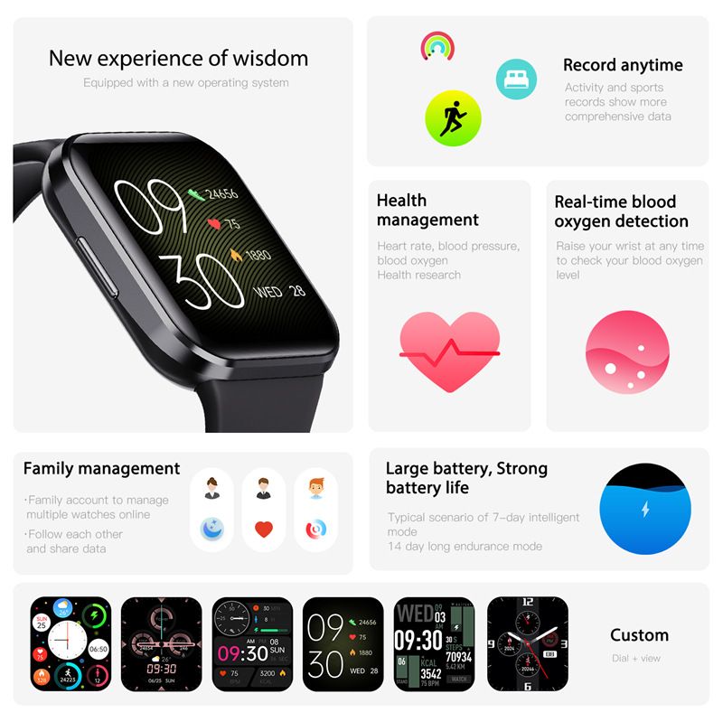 Smartwatch features with health and family management