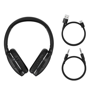 Black headphones with USB cable 