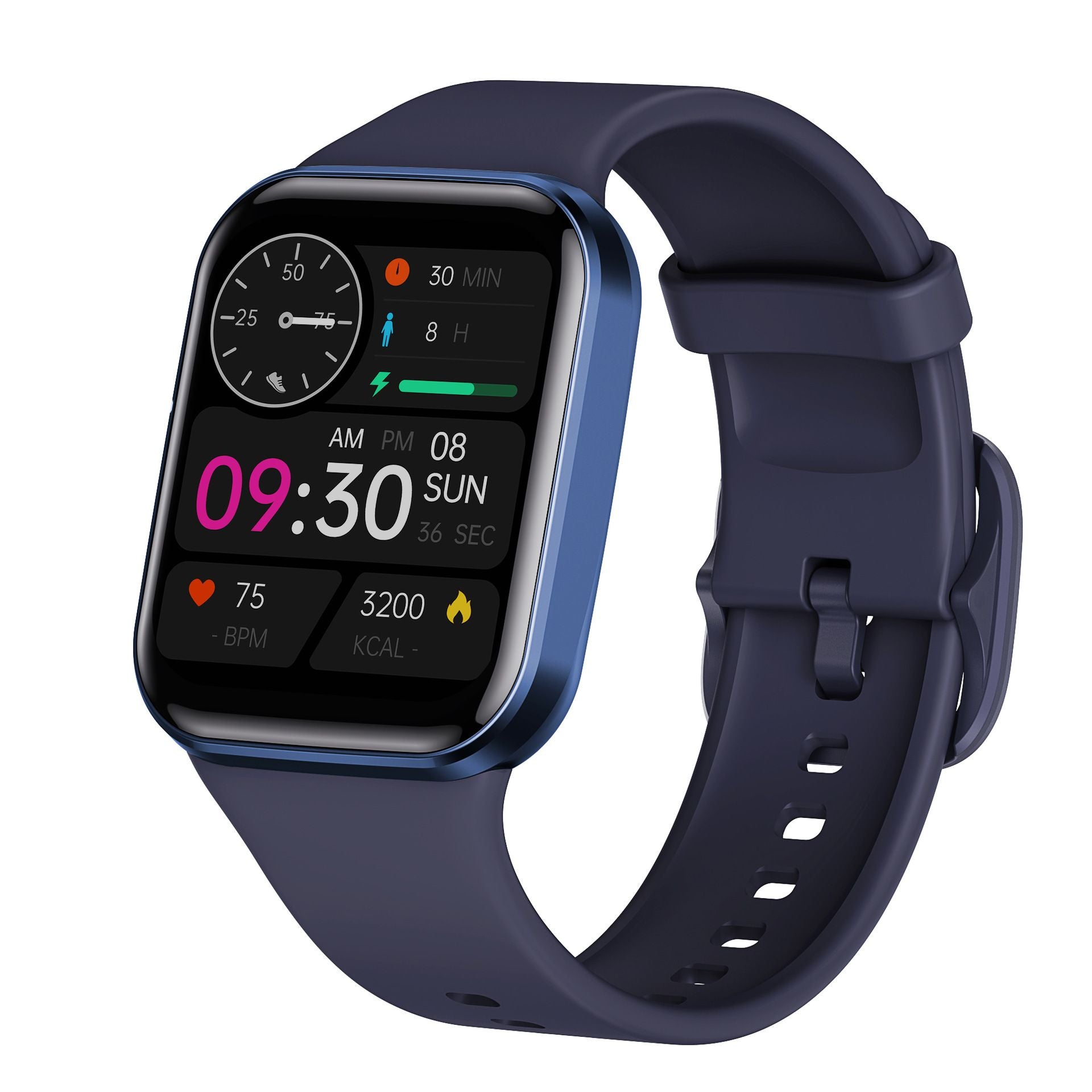 Smartwatch with a blue strap