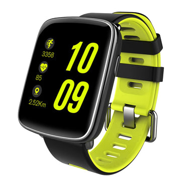 Smartwatch with a bright yellow strap 